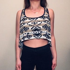 Aztec Print Crop Top